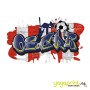 Graffiti de vinilo con el nombre de Óscar con los colores del Atlético de Madrid. La pegatina más colchonera para tu pared.