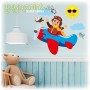 Vinilo para pared de piloto con sol y nubes. La decoración infantil más original de Madrid.