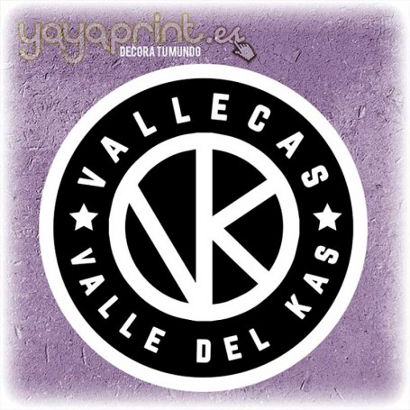 Pegatina de Vallecas valle del Kas en vinilo. ¡Vallekas mola!