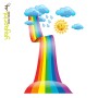 Vinilo infantil de arcoíris con nubes y sol. Um diseño para decorar  habitaciones de niños y niñas y llenarlas de color.