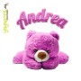 Vinilo infantil de osita de peluche con el nombre de Andrea. La decoración para bebés más tierna. Nombre personalizable.